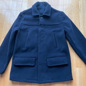 Designer navy wool pea coat size S made in Italy